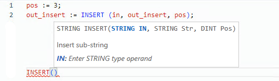 INSERT structured text example