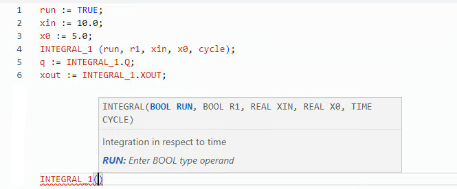 INTEGRAL structured text example