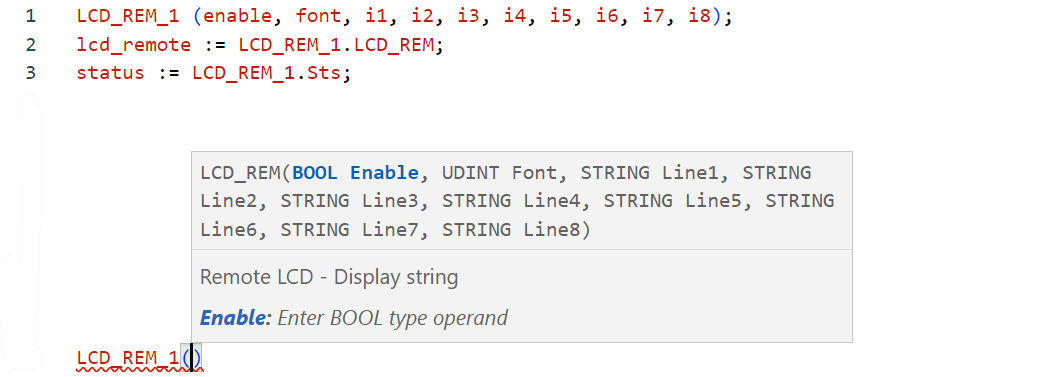 LCD_REM structured text example