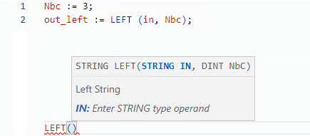 LEFT structured text example