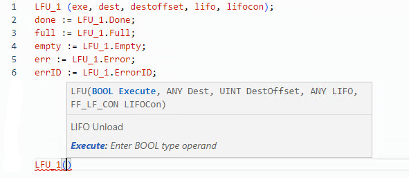 LFU structured text example