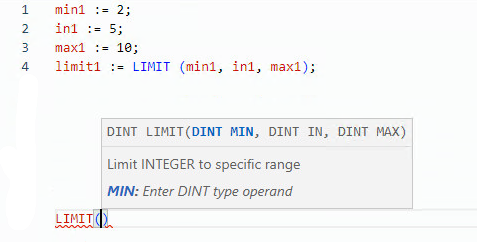 LIMIT structured text example