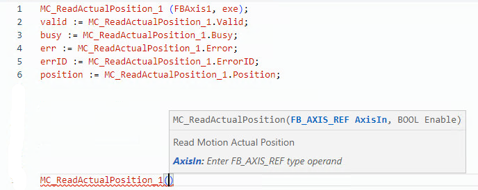 MC_ReadActualPosition structured text example