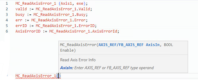 MC_ReadAxisError structured text example