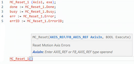 MC_Reset structured text example