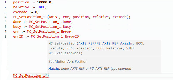 MC_SetPosition structured text example