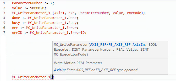 MC_WriteParameter structured text example