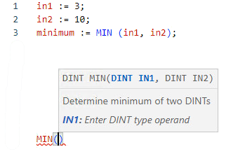 MIN structured text example