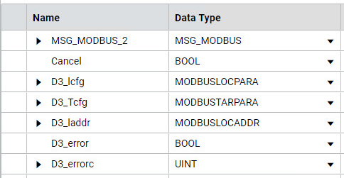 MSG_MODBUS Write configuration