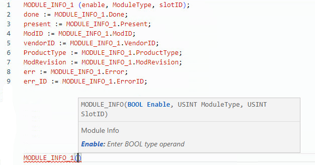 MODULE_INFO structured text example