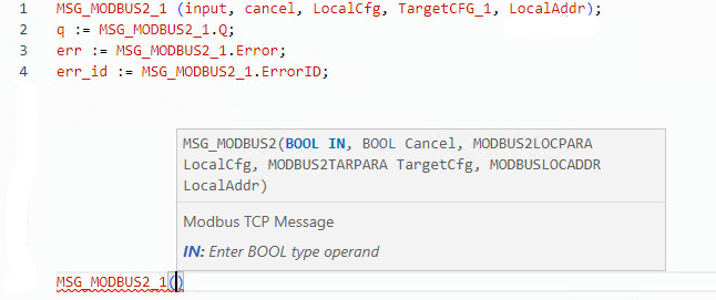 MSG_MODBUS2 structured text program example