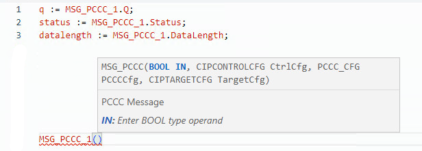 MSG_PCCC structured text program example