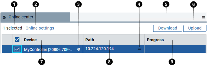 Online center with callouts
