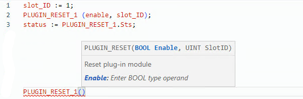 PLUGIN_RESET structured text example