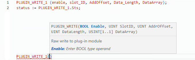 PLUGIN_WRITE structured text example