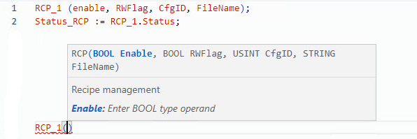 RCP structured text example