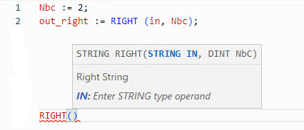 RIGHT structured text example