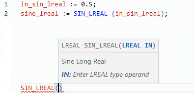 SIN_LREAL structured text example