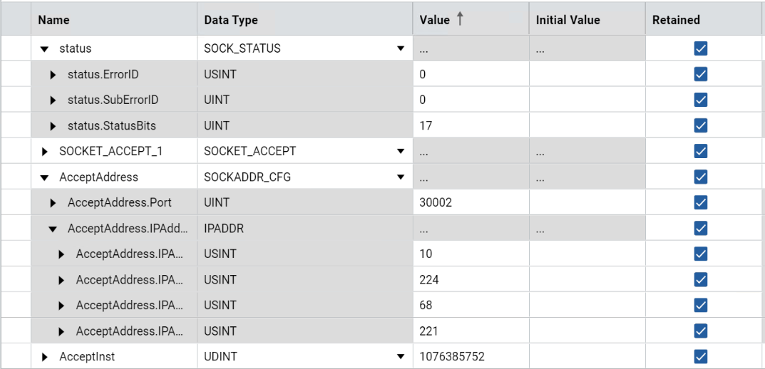 Results - TCP server