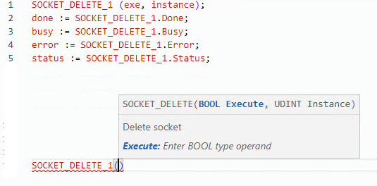 SOCKET_DELETE structured text example