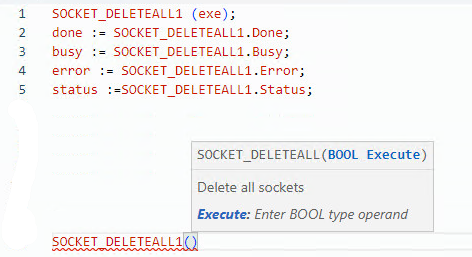 SOCKET_DELETEALL structured text examples