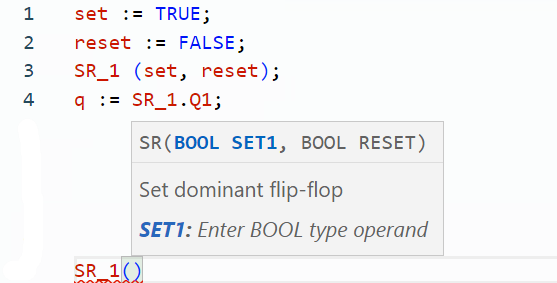 SR structured text example