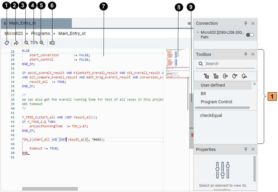Structured text program development environment