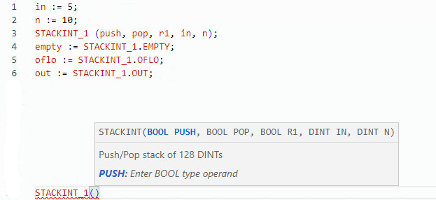 STACKINT structured text example