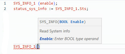 SYS_INFO structured text example