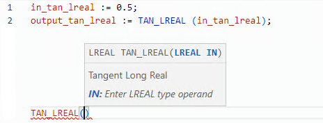 TAN_LREAL structured text example