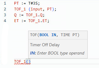 TOF structured text example
