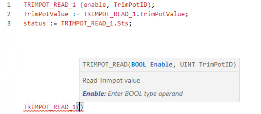 TRIMPOT structured text example