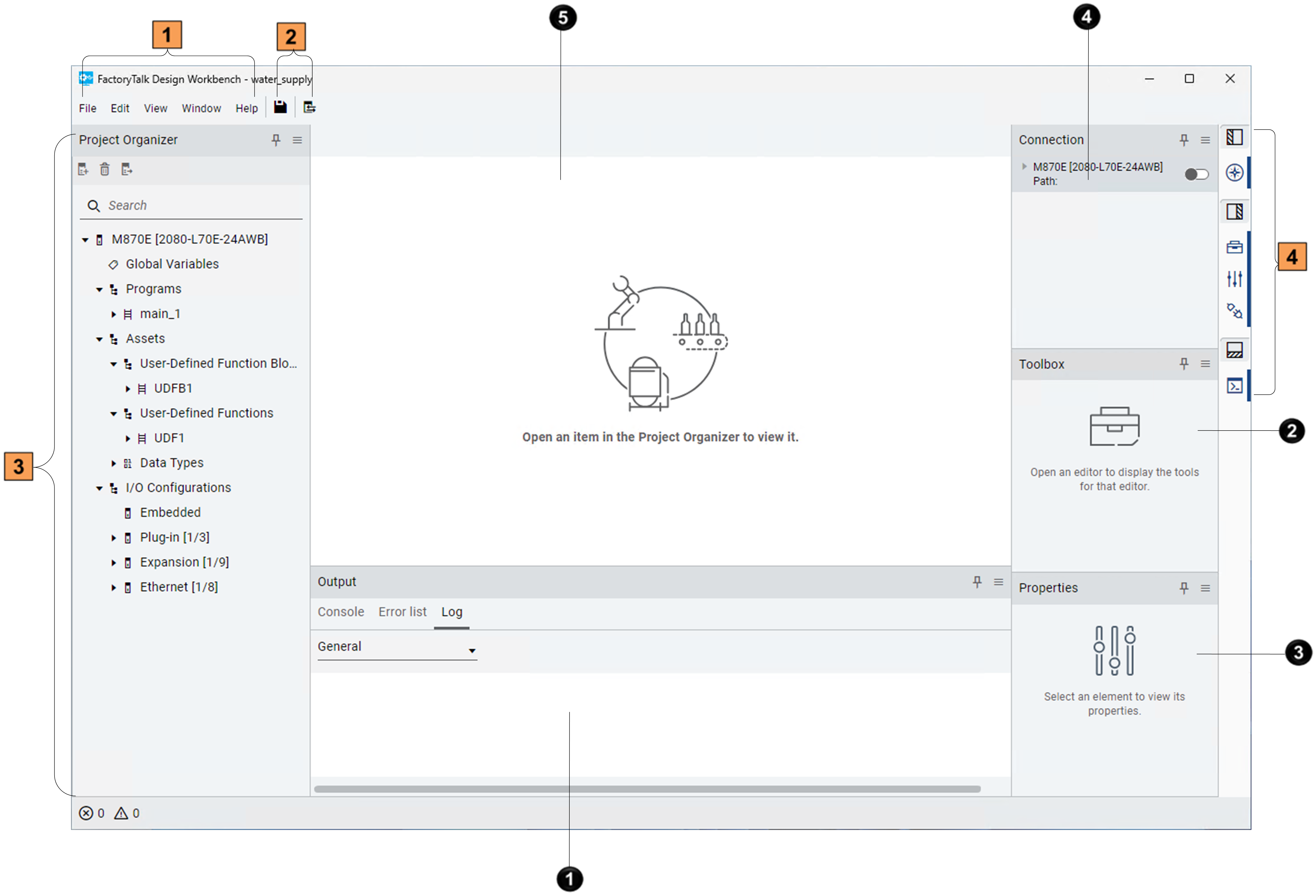  FactoryTalk Design Workbench user interface