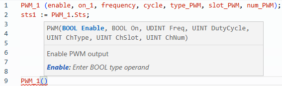 PWM structured text example