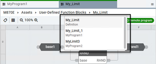 UDFB/UDF instance list