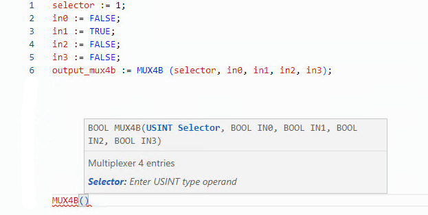 MUX4B structured text example