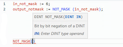 NOT_MASK structured text example