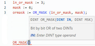 OR_MASK structured text examples