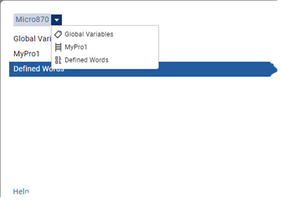 Variable selector - Scope list