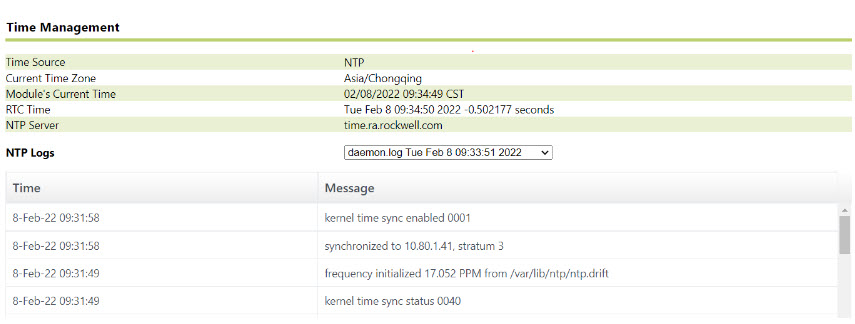 Verify time synchronization