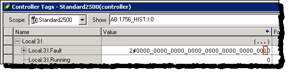 Use the input and output tags to read the Historian ME status