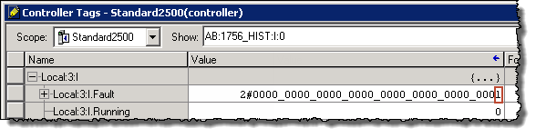 Use the input and output tags to read the Historian ME status (2)