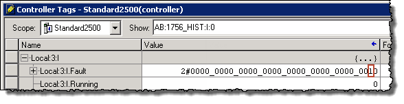 Use the input and output tags to read the Historian ME status (3)