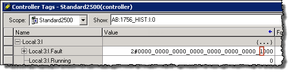 Use the input and output tags to read the Historian ME status (7)