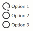 animated screen shot showing the ability to select one of three options