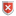 Red shield icon with a cross mark