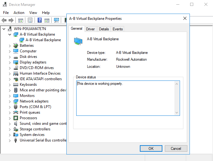 A-B Virtual Backplane Properties