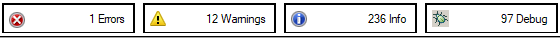 Log view filter buttons