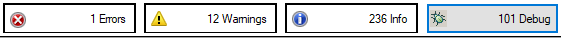 Log view filter buttons