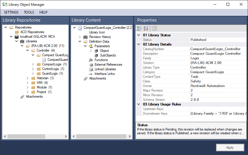 Library Object Manager interface